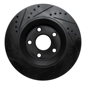 Jeep Wrangler Brake Rotor (1) - Front Right - R1 Concepts - Drilled & Slotted - Black - `12-`18 Jeep Wrangler Brake Rotor (1) - Front Right - R1 Concepts - Drilled & Slotted - Black - `12-`18